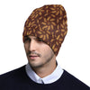 Agricultural Brown Wheat Print Pattern Unisex Beanie