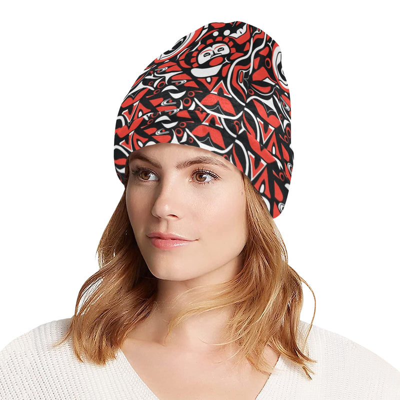 Native North American Themed Print Unisex Beanie