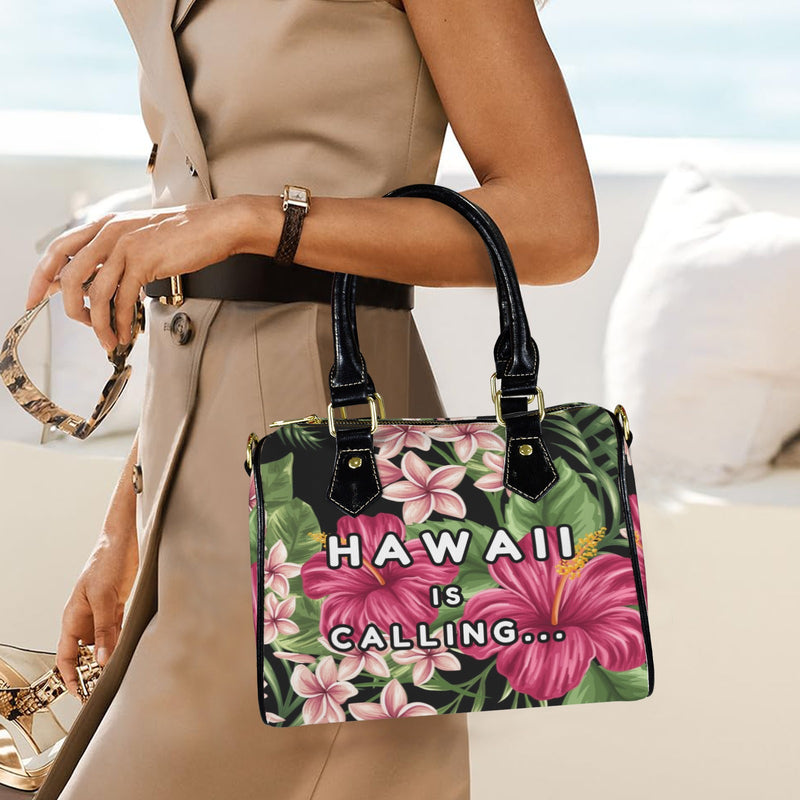 Hawaii is Calling Hibiscus Shoulder Handbag