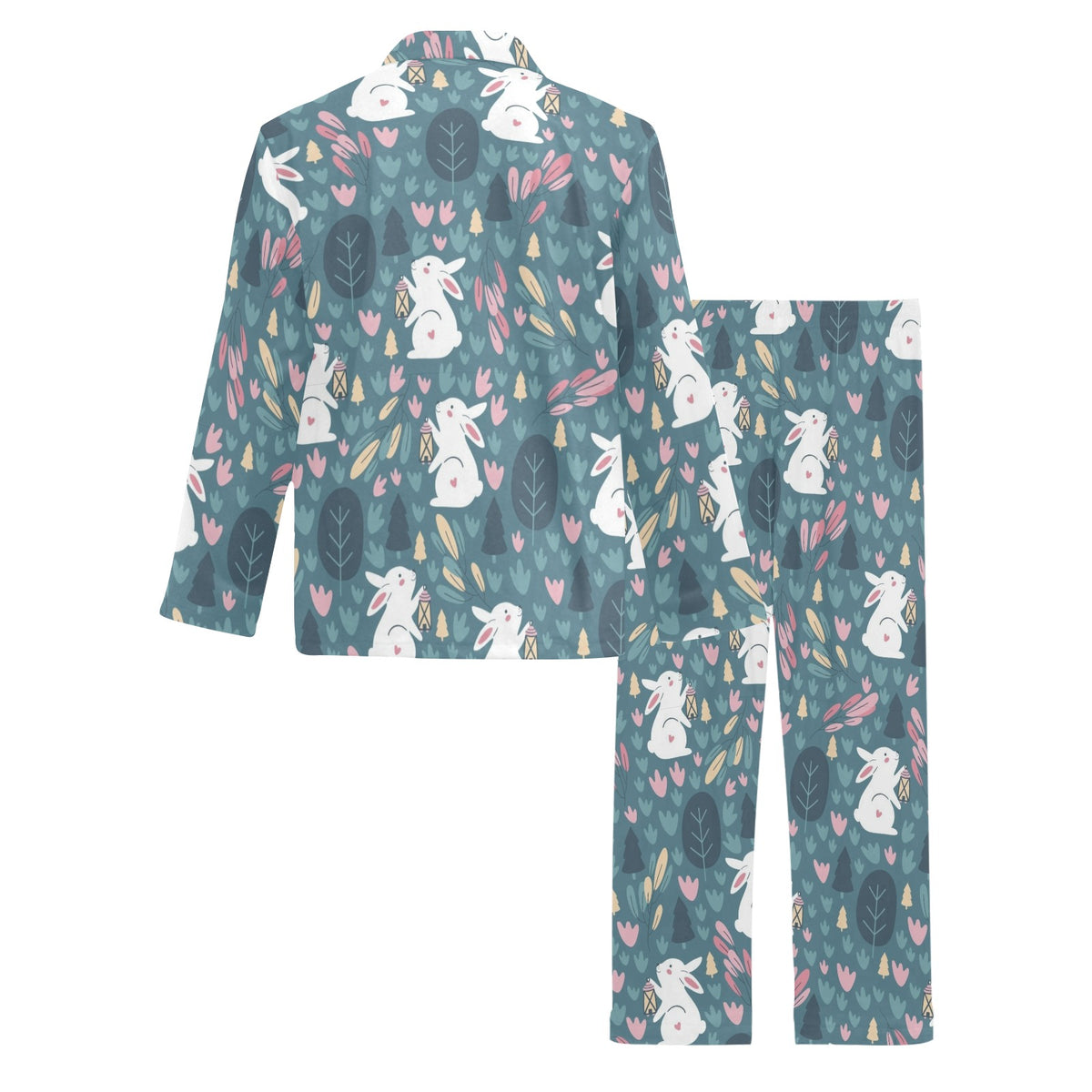 Rabbit Pattern Print Design RB013 Men's Long Sleeve Pajama Set