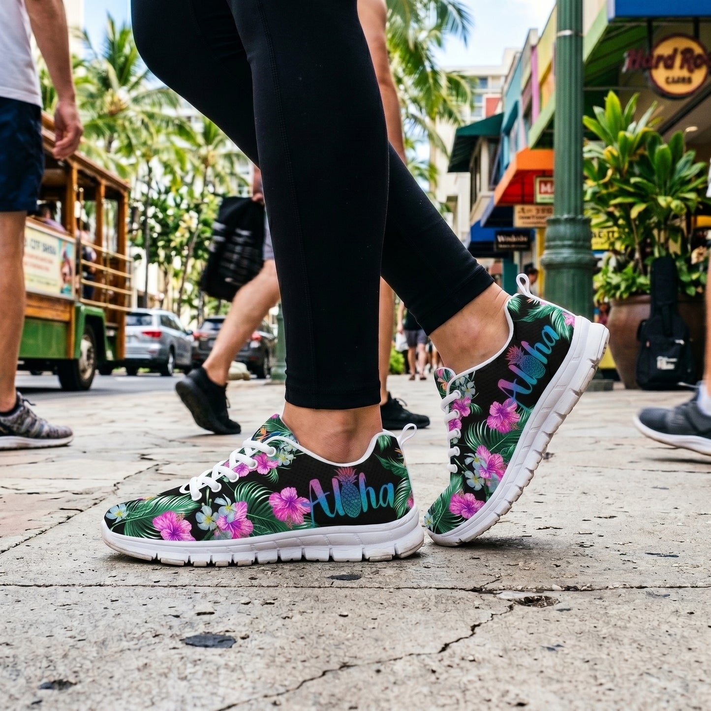 Aloha Hibiscus Hawaiian Flower Women Sneakers Shoes