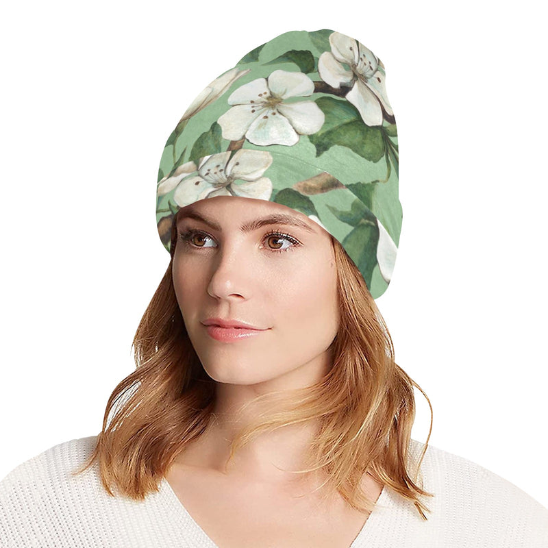 Apple blossom Pattern Print Design AB02 Unisex Beanie