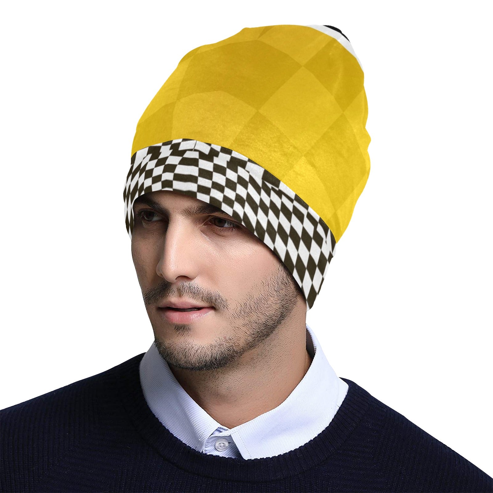 Checkered Pattern Print Design 02 Unisex Beanie