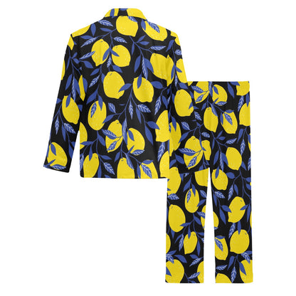 Lemon Pattern Print Design LM01 Men's Long Sleeve Pajama Set