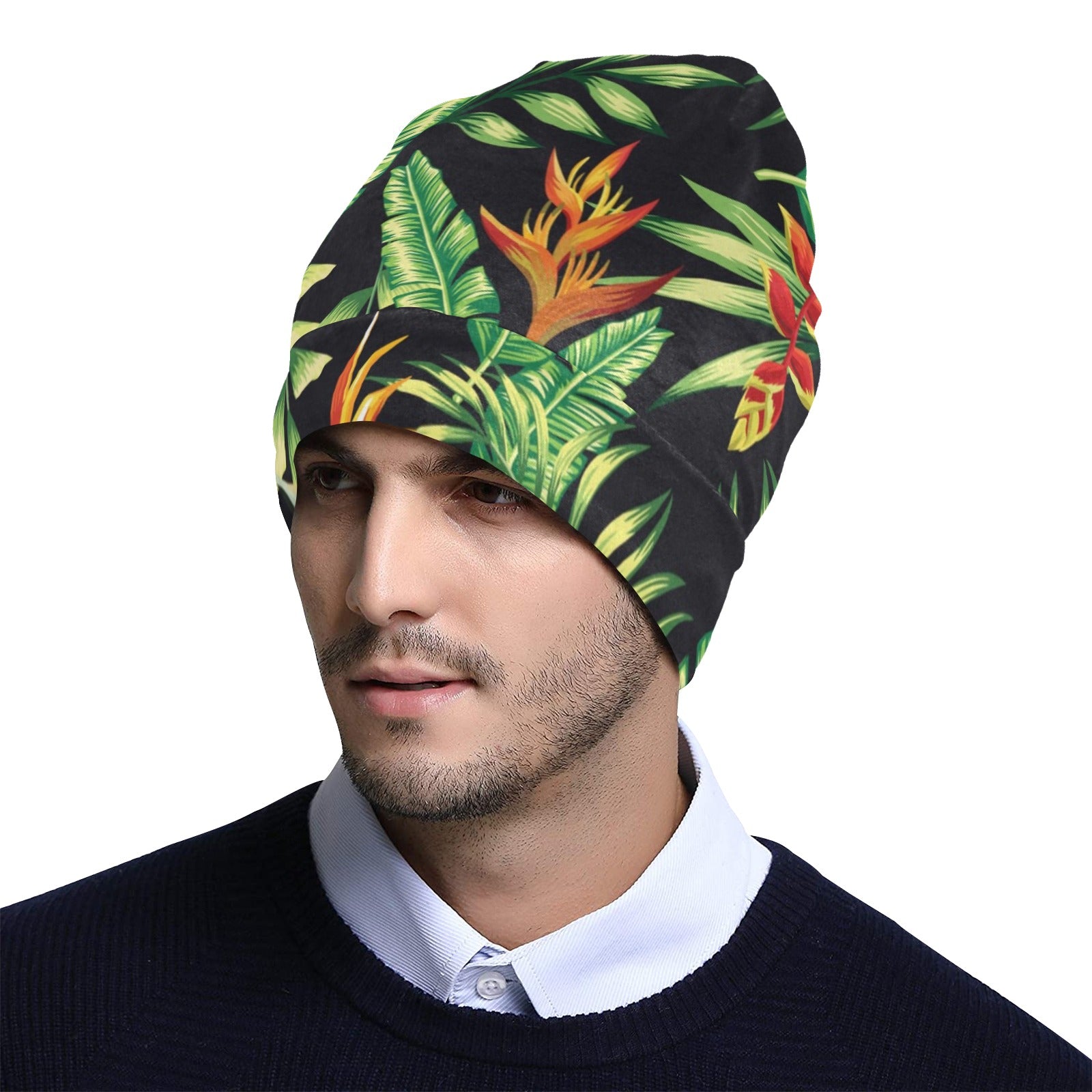 Hawaiian Flower Tropical Palm Leaves Unisex Beanie