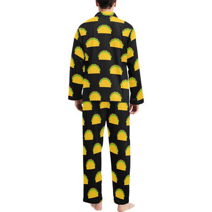 Taco Pattern Print Design TC06 Men's Long Sleeve Pajama Set