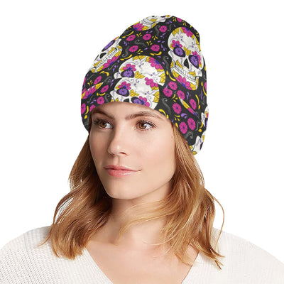 sugar skull Floral Pattern Unisex Beanie