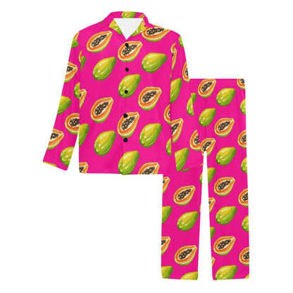 Papaya Pattern Print Design PP02 Men's Long Sleeve Pajama Set