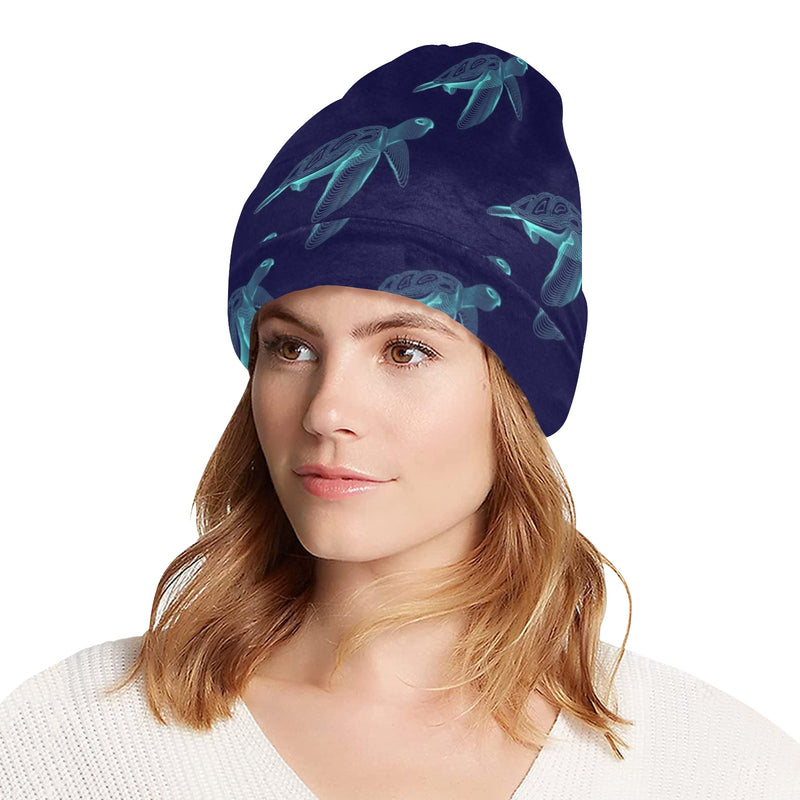 Sea Turtle Pattern Print Design T04 Unisex Beanie