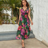 Hibiscus Hawaiian Design Print Pattern Sleeveless Long Dress