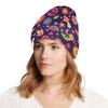 Flower Power Peace Design Print Unisex Beanie