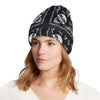 Bandana Skull Black White Print Design LKS306 Unisex Beanie