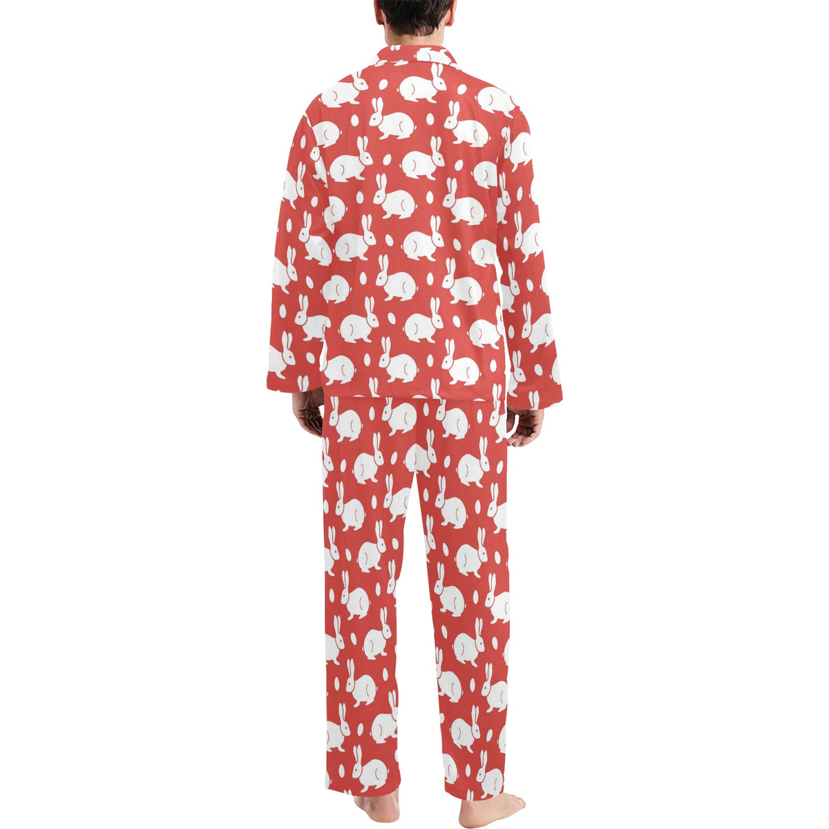 Rabbit Pattern Print Design RB017 Men's Long Sleeve Pajama Set