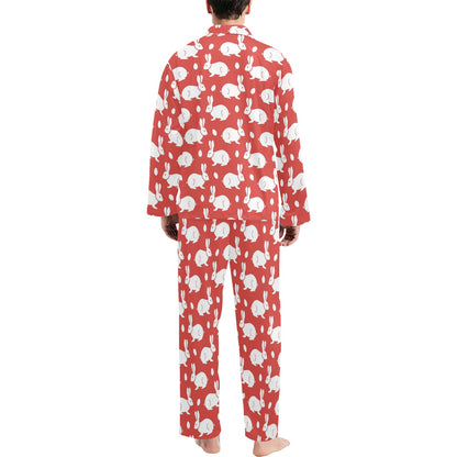 Rabbit Pattern Print Design RB017 Men's Long Sleeve Pajama Set