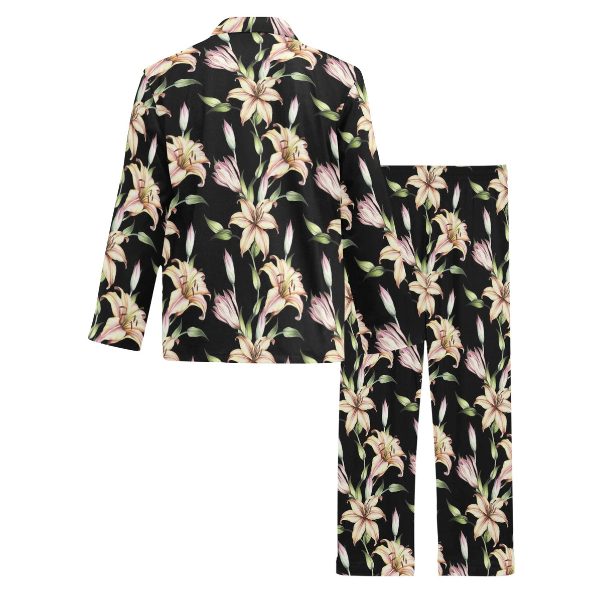 Lily Pattern Print Design LY05 Men's Long Sleeve Pajama Set