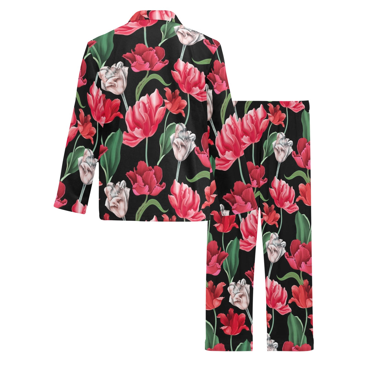 Tulip Pattern Print Design TP08 Men's Long Sleeve Pajama Set