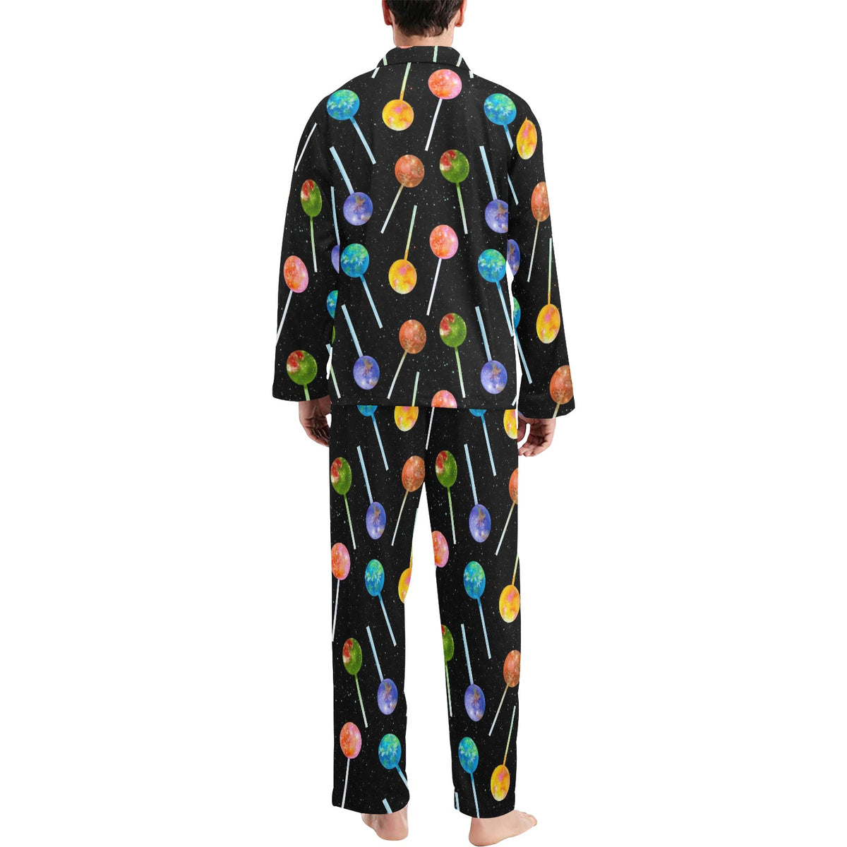 Lollipop Pattern Print Design LL04 Men's Long Sleeve Pajama Set