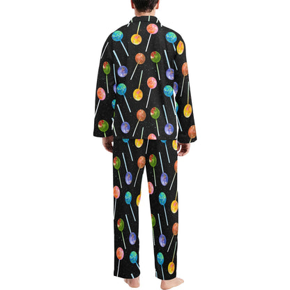 Lollipop Pattern Print Design LL04 Men's Long Sleeve Pajama Set