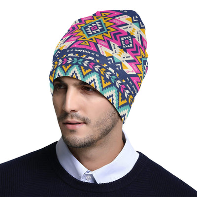 Aztec Pink Geometric Print Pattern Unisex Beanie