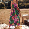 Hibiscus Hawaiian Design Print Pattern Long Maxi Dress