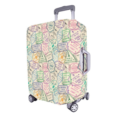 Travel Stamp Themed Design Luggage Cover Protector