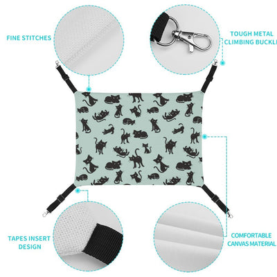 Black Cat Pattern Print Design 04 Pet Hammock