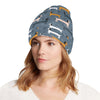 Dachshund Pattern Print Design 012 Unisex Beanie