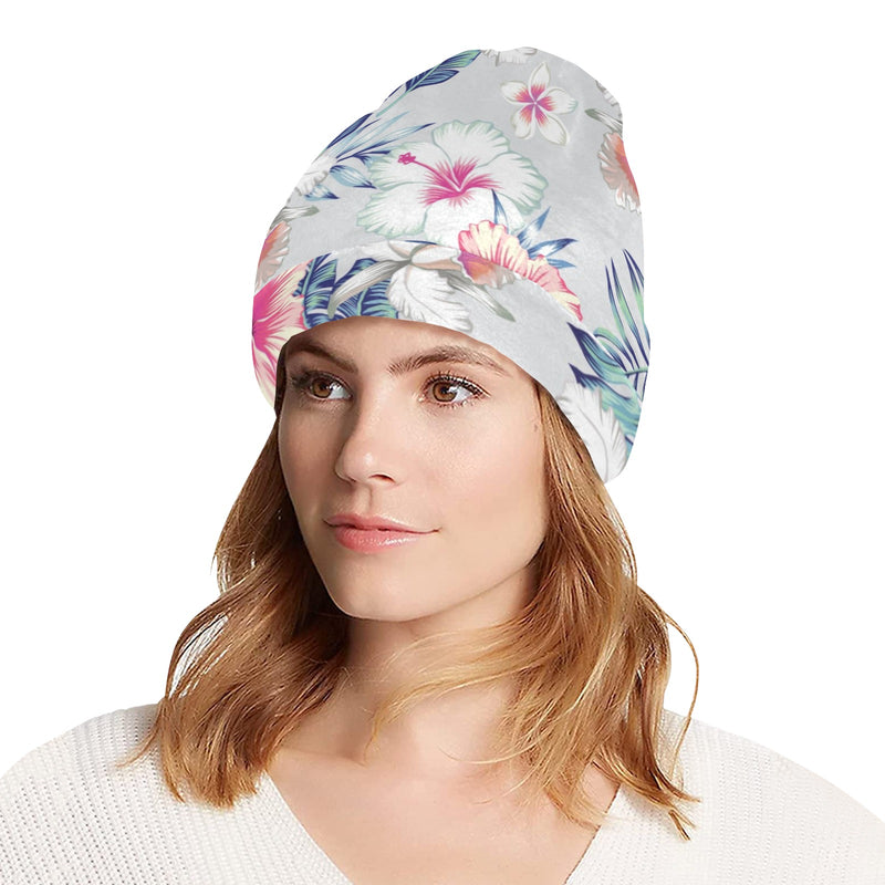 Hibiscus Print Unisex Beanie