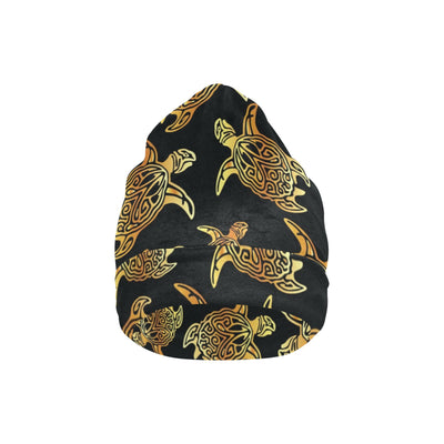 Gold Tribal Turtle Polynesian Themed Unisex Beanie