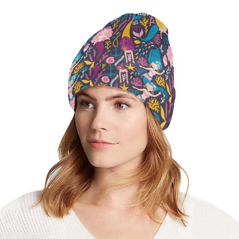 Mermaid Pattern Print Design 08 Unisex Beanie