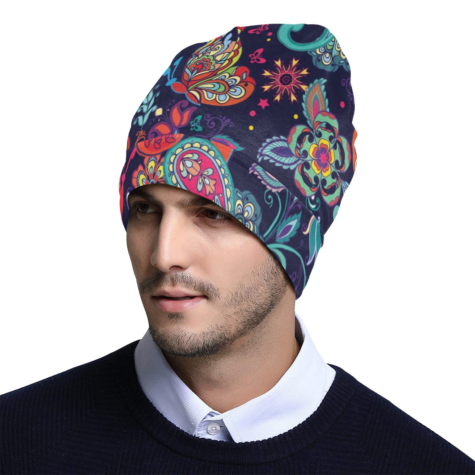 Paisley Boho Pattern Print Design A06 Unisex Beanie