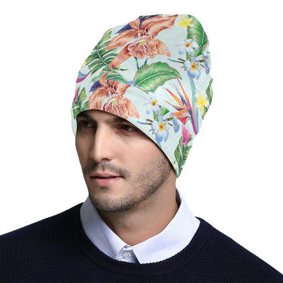 Hummingbird Tropical Pattern Print Design 05 Unisex Beanie