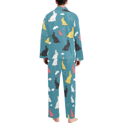 Rabbit Pattern Print Design RB014 Men's Long Sleeve Pajama Set
