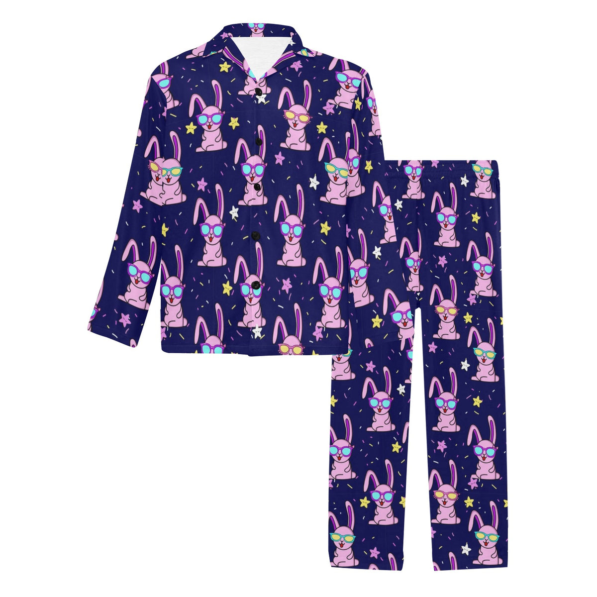 Rabbit Baby Pattern Print Design RB015 Men's Long Sleeve Pajama Set
