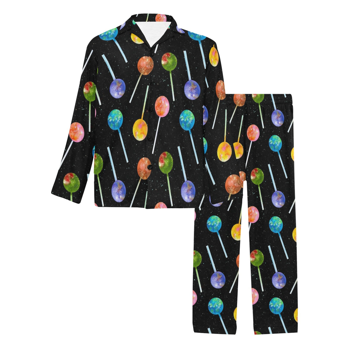 Lollipop Pattern Print Design LL04 Men's Long Sleeve Pajama Set