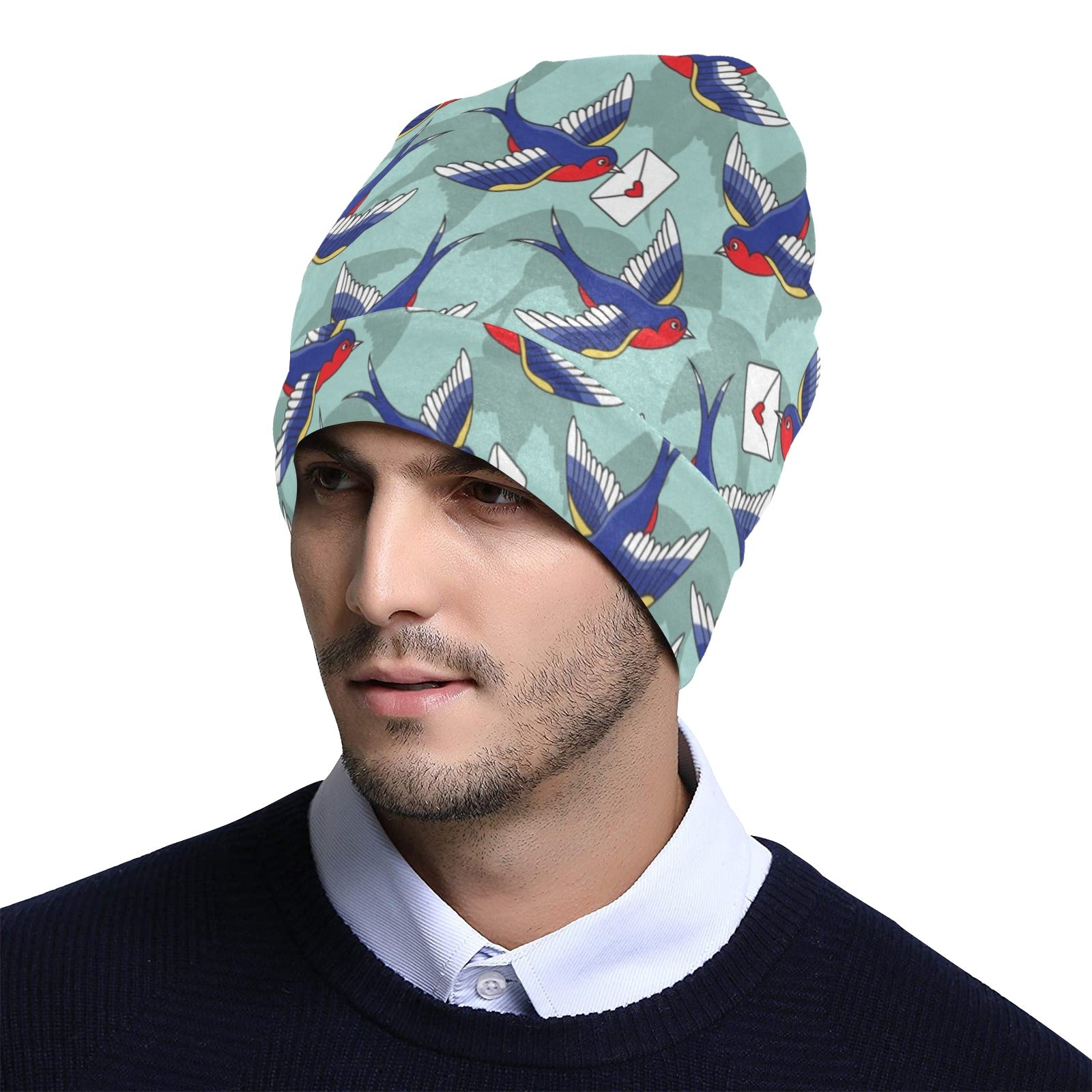 Swallow Bird Pattern Print Design 02 Unisex Beanie