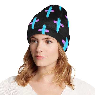 Christian Cross neon Pattern Unisex Beanie