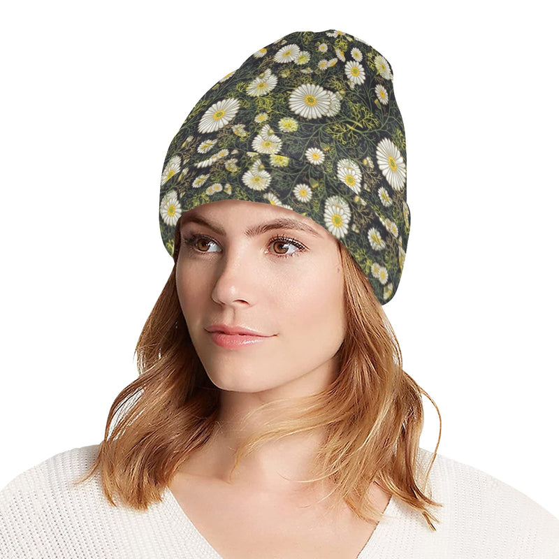 Daisy Pattern Print Design 03 Unisex Beanie