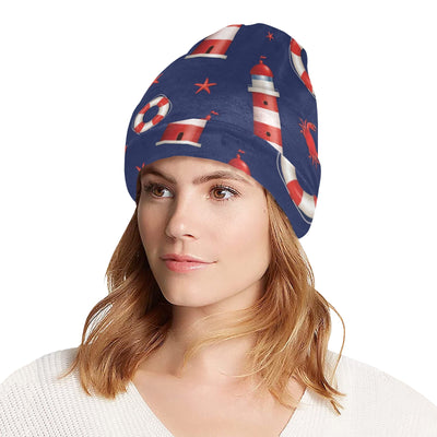 Nautical Pattern Print Design A03 Unisex Beanie