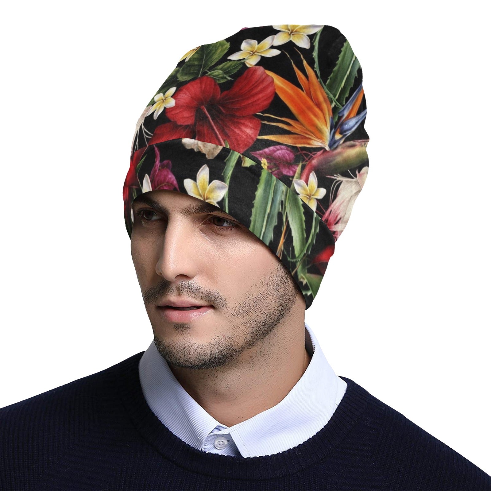 Summer Floral Pattern Print Design SF03 Unisex Beanie