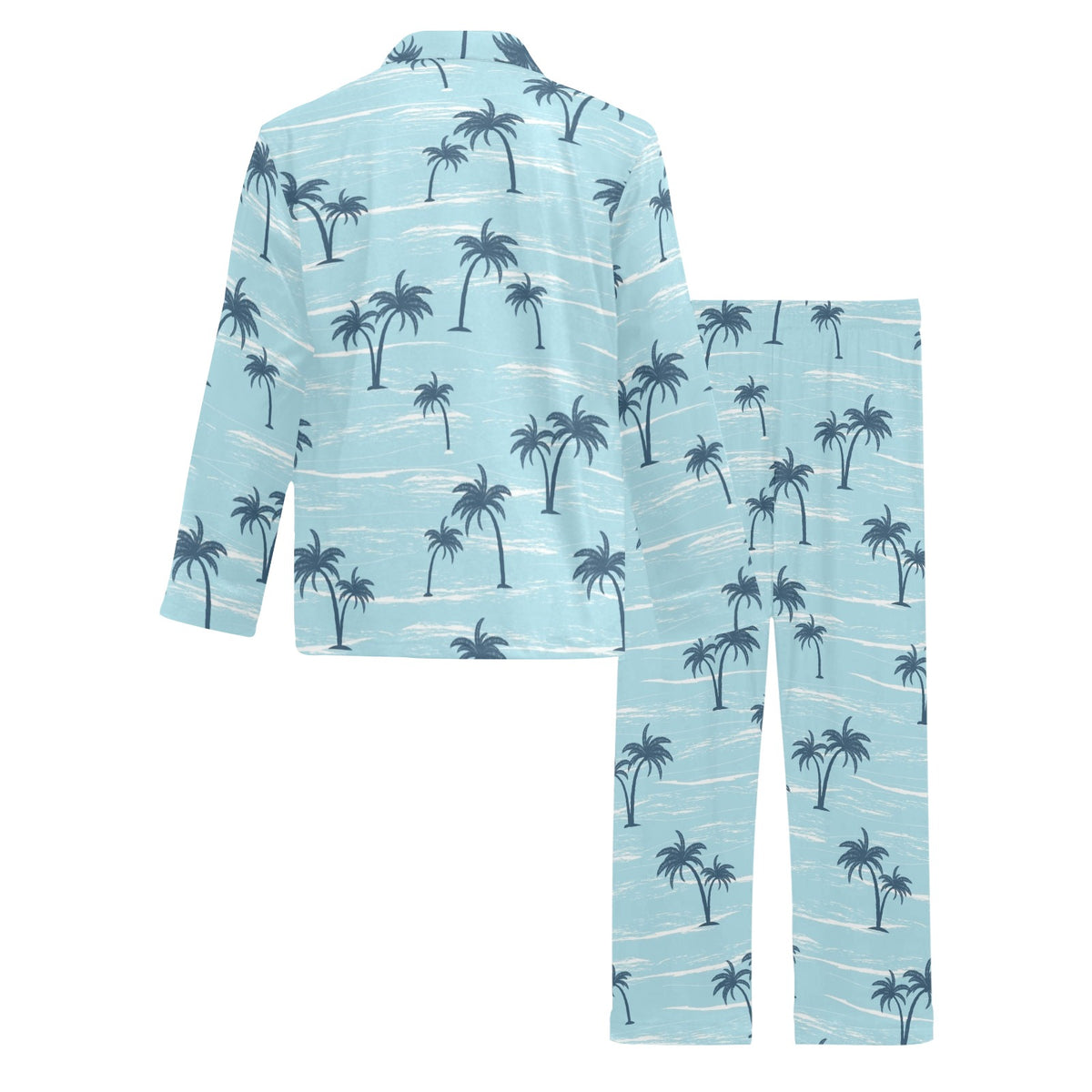 Palm Tree Pattern Print Design PT04 Men's Long Sleeve Pajama Set