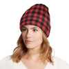 Red Black Buffalo Tartan Plaid Pattern Unisex Beanie