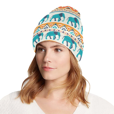 Elephant Aztec Ethnic Print Pattern Unisex Beanie