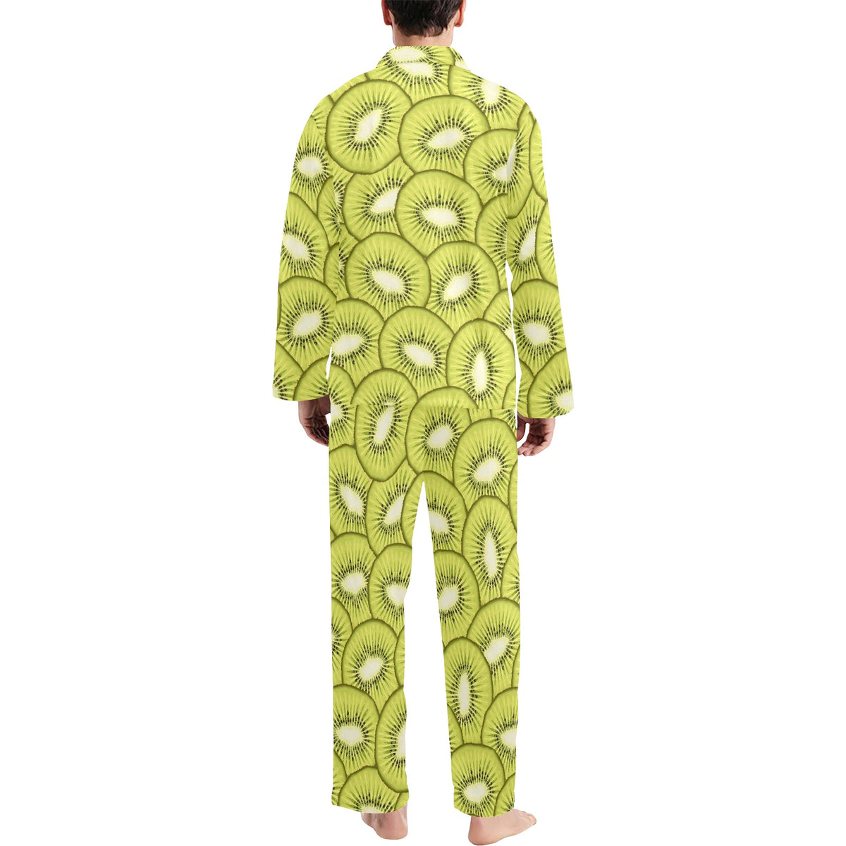 Kiwi Pattern Print Design KW07 Men's Long Sleeve Pajama Set