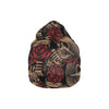 Microphone Skull Rose Pattern Print Design 02 Unisex Beanie