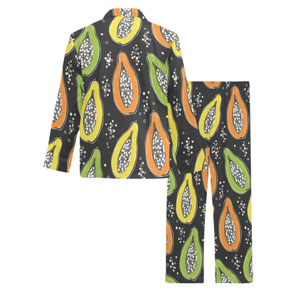Papaya Pattern Print Design PP05 Men's Long Sleeve Pajama Set