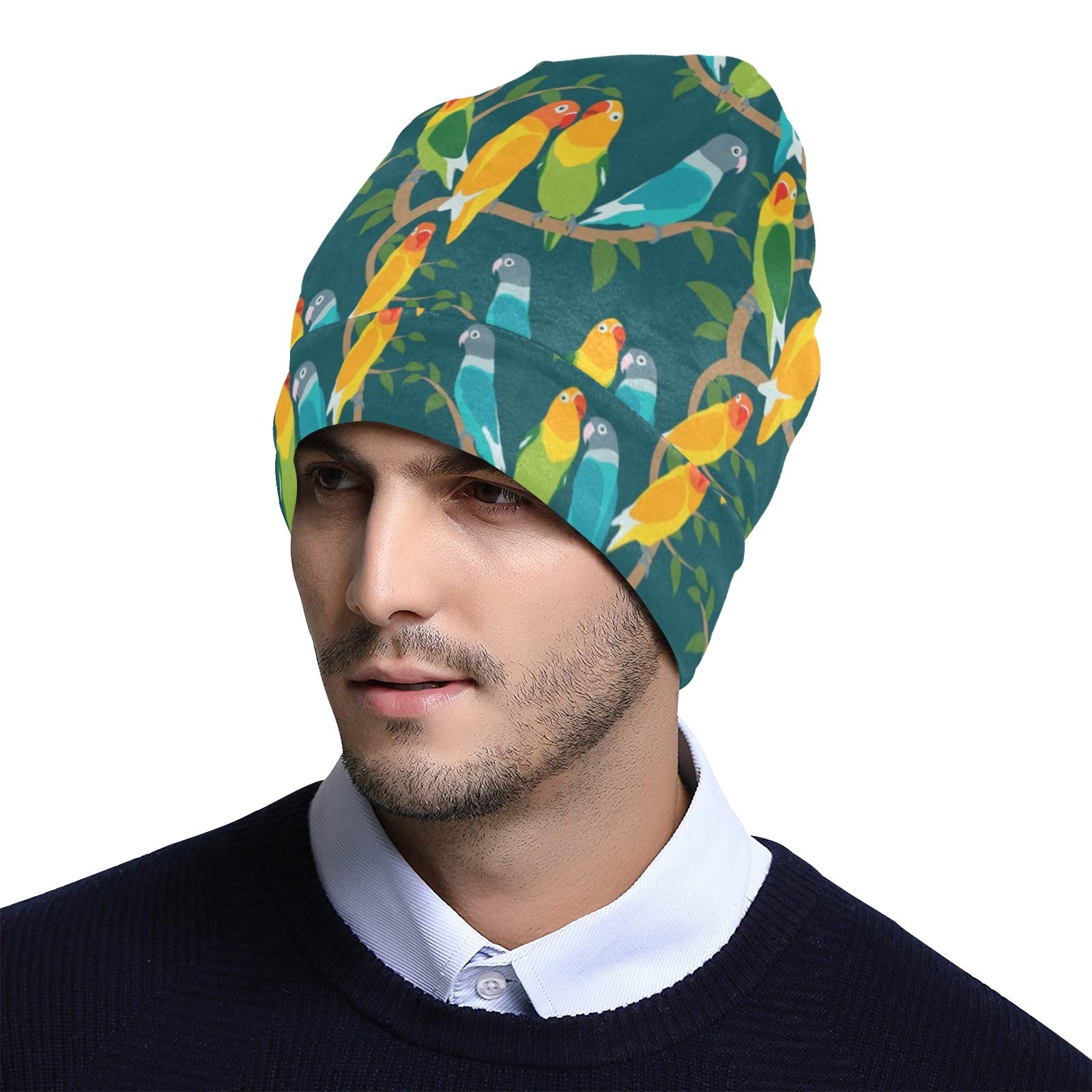 Lovebird Pattern Print Design 02 Unisex Beanie