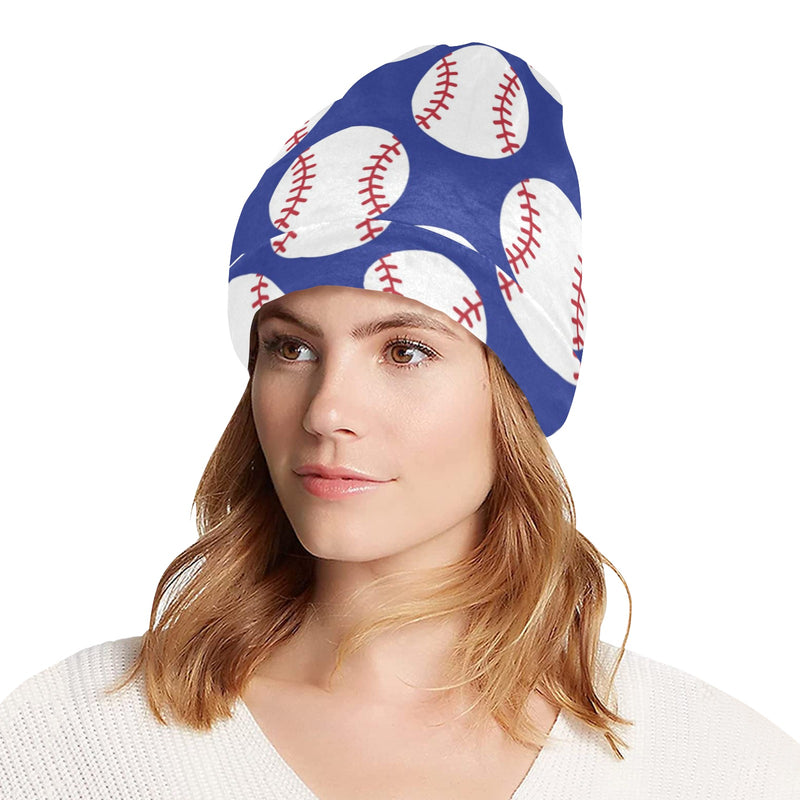 Baseball Blue Background Unisex Beanie