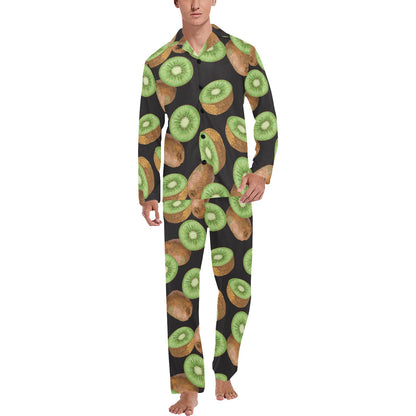 Kiwi Pattern Print Design KW03 Men's Long Sleeve Pajama Set