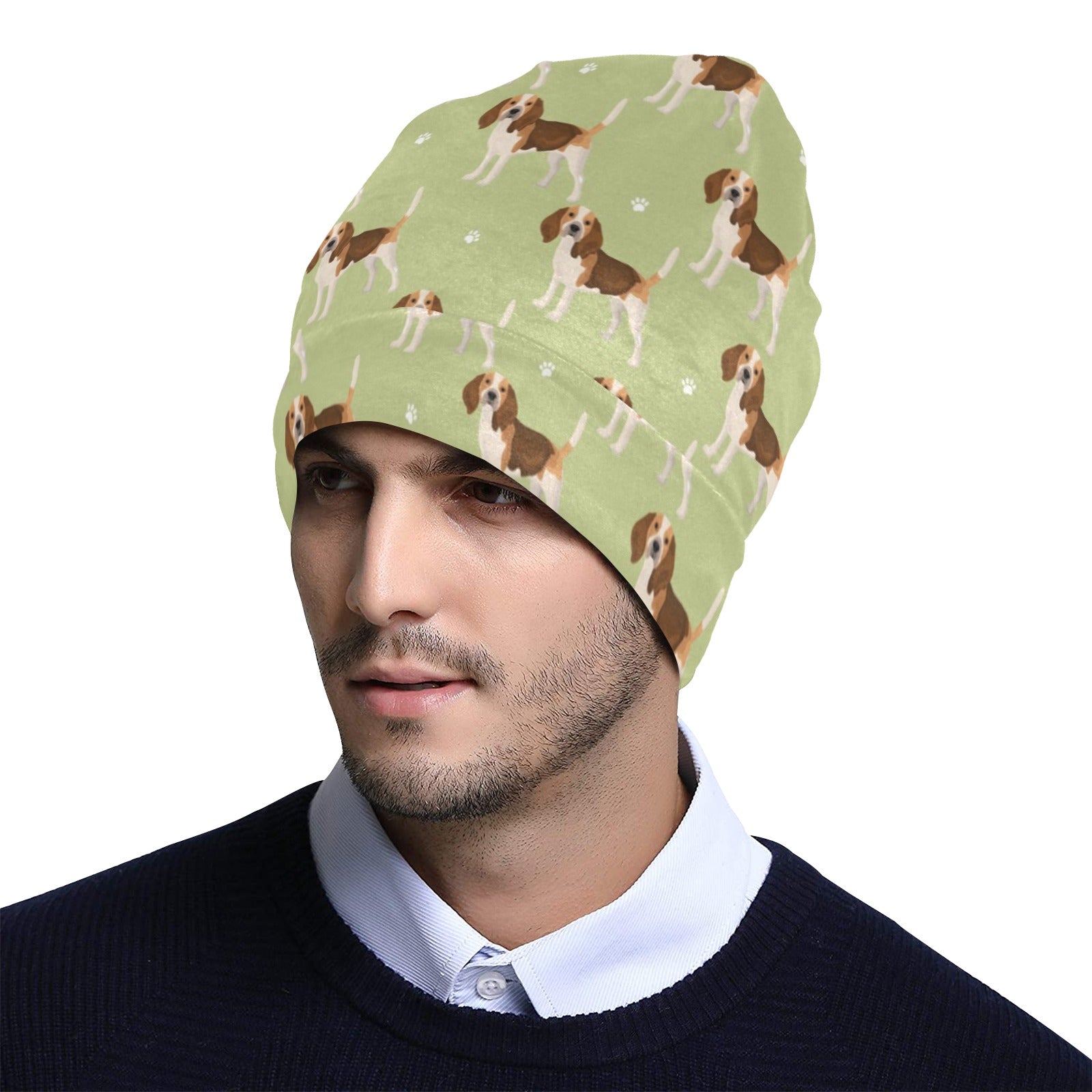 Beagle Pattern Print Design 07 Unisex Beanie